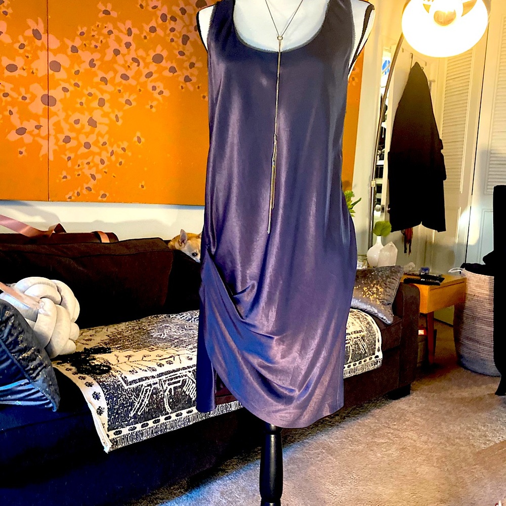 Dark gray/ pewter silk dress